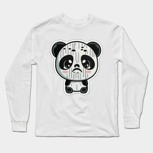 Cute Sad Little Crying Panda Long Sleeve T-Shirt